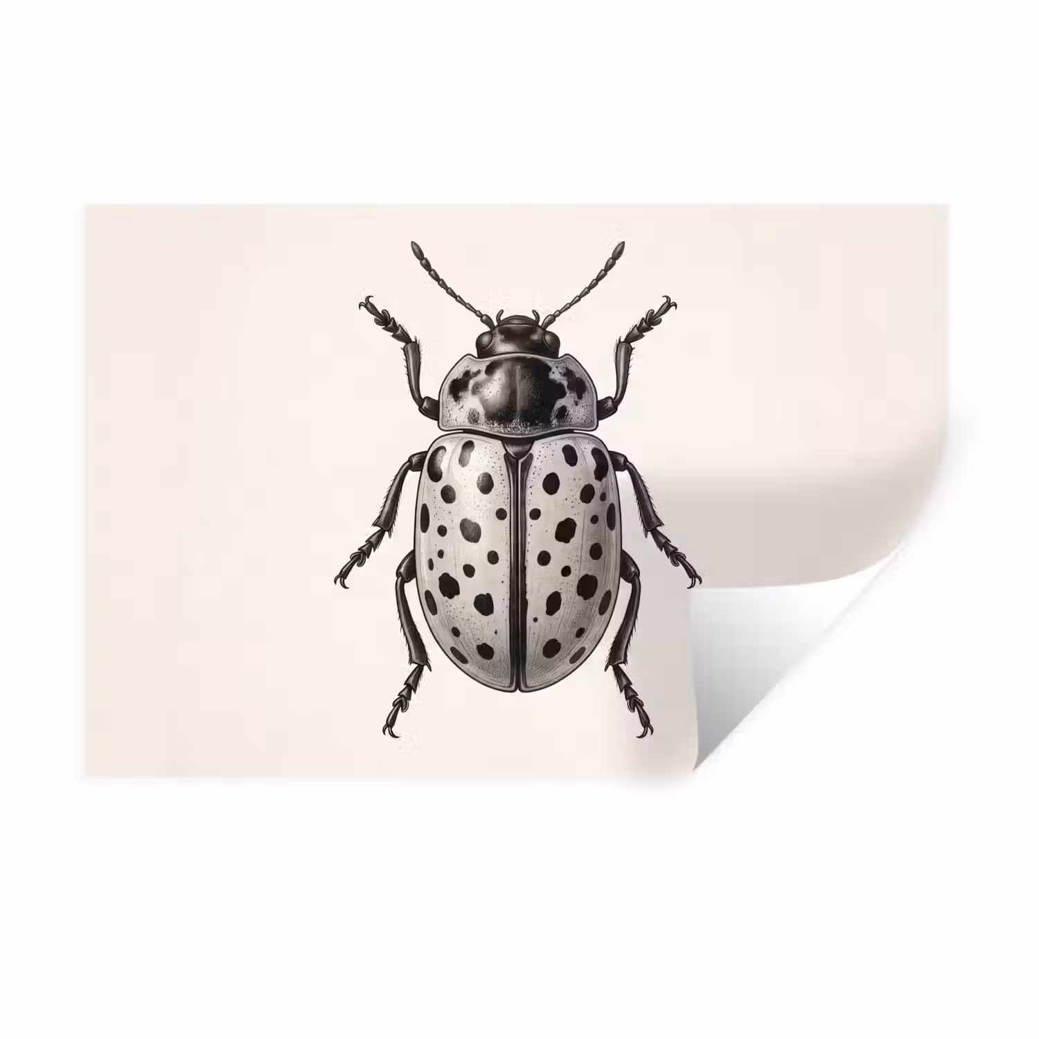 Kever - Insect - Vintage Muursticker klein -3d