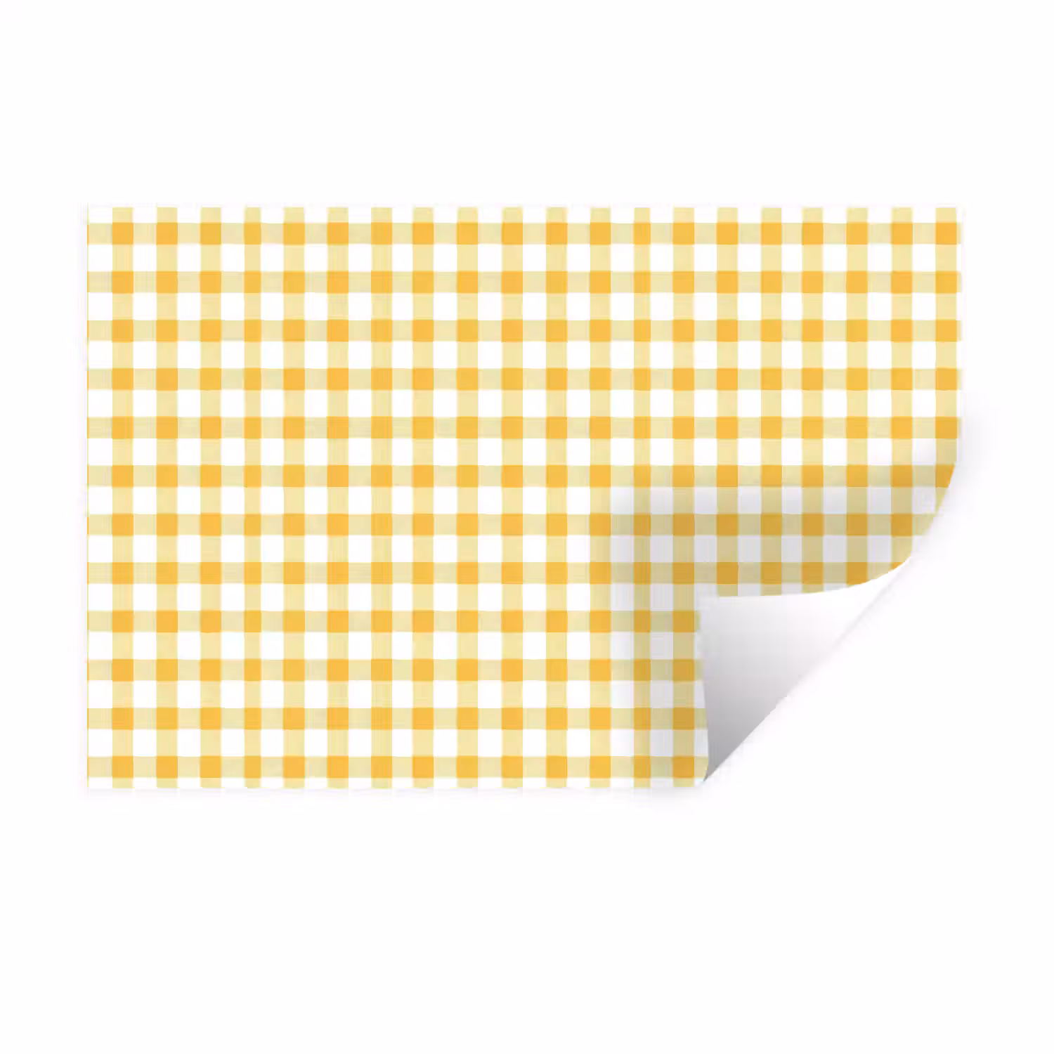 Ruit - Gingham - Klassiek - Geel en Wit Muursticker klein 286 -3d