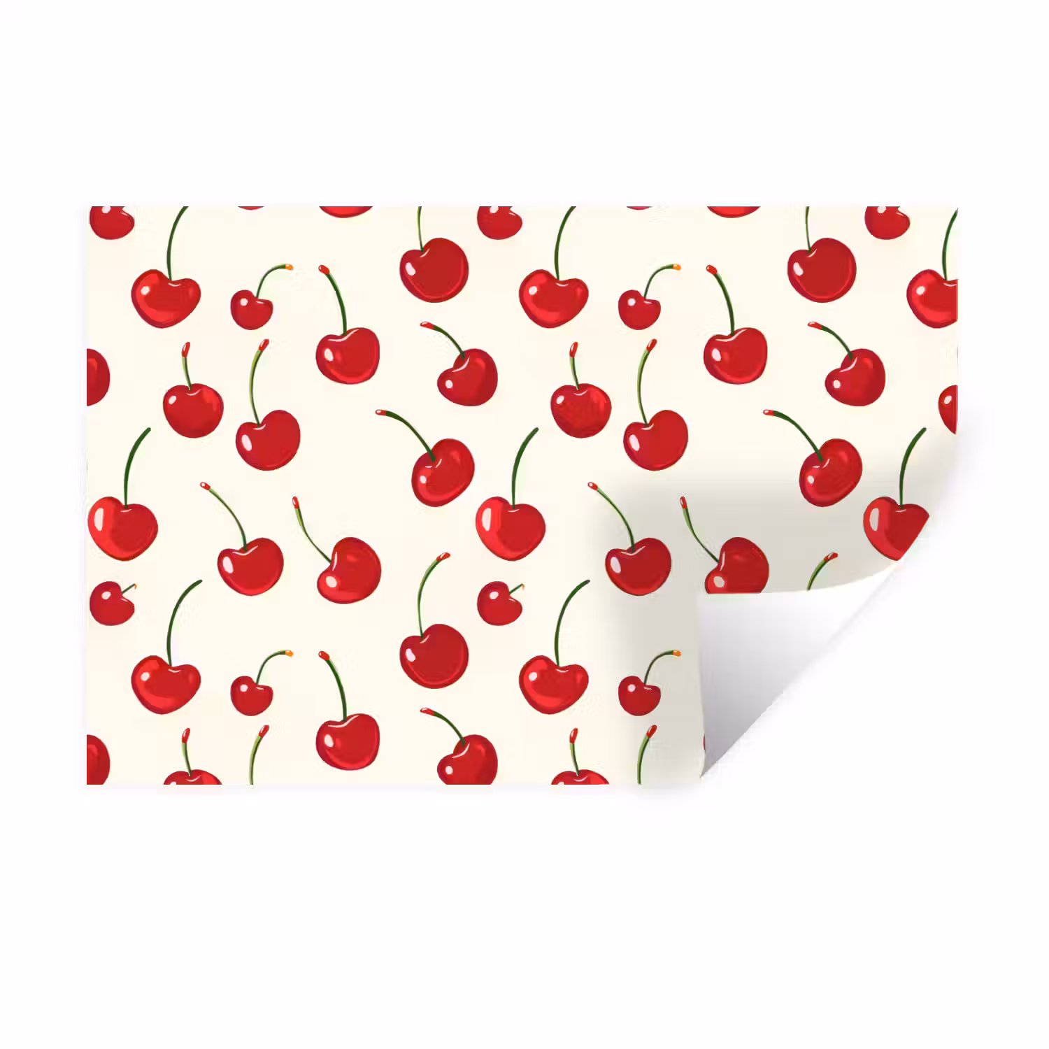 Kersen - Minimalistisch - Rood Muursticker klein 286 -3d