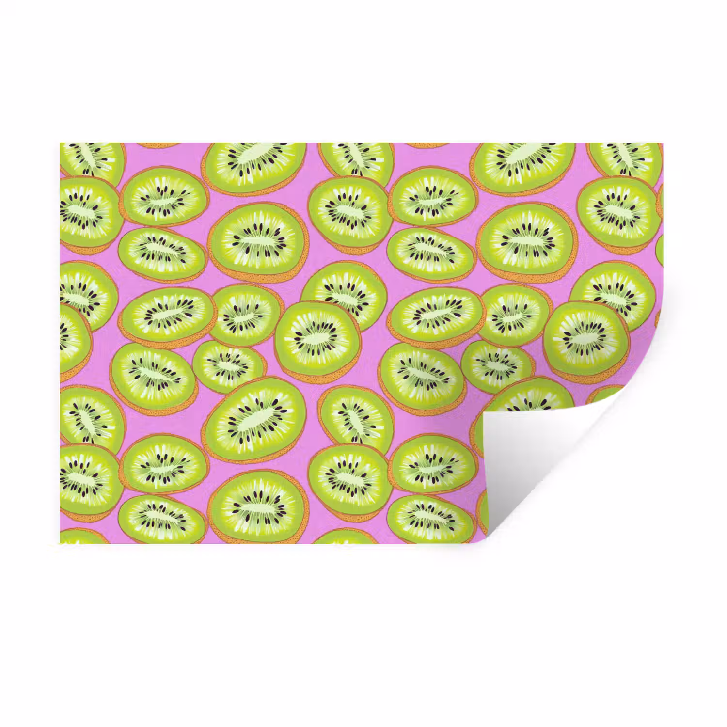 Kiwi - Speels - Groen Muursticker klein 286 -3d