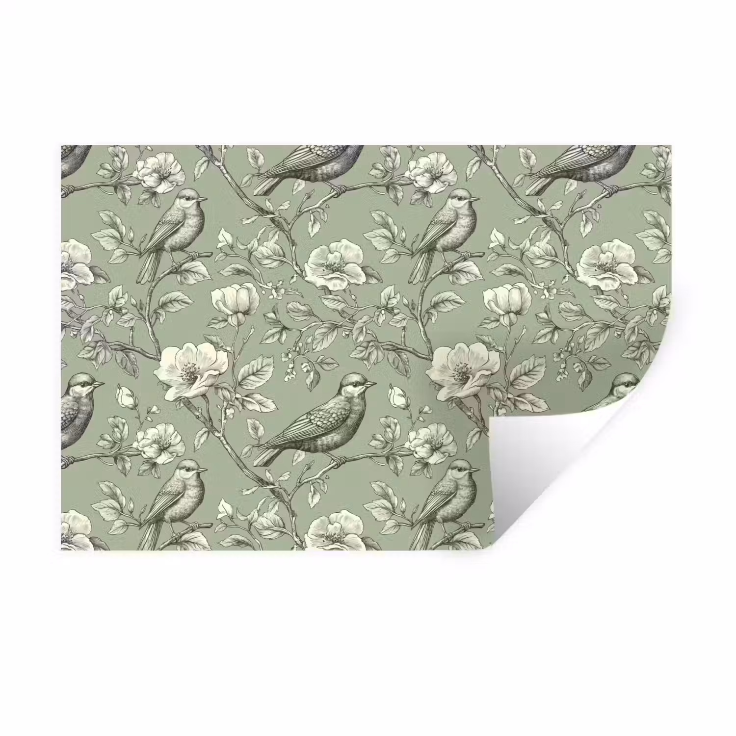 Klassiek - Botanisch - Groen Muursticker klein 286 -3d