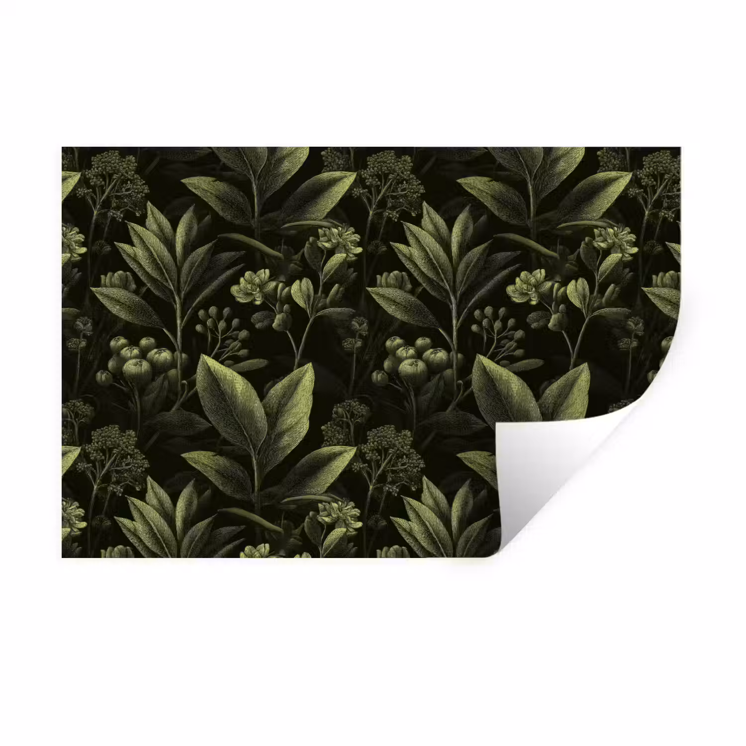 Klassiek - Donker - Botanisch - Planten Muursticker klein 286 -3d