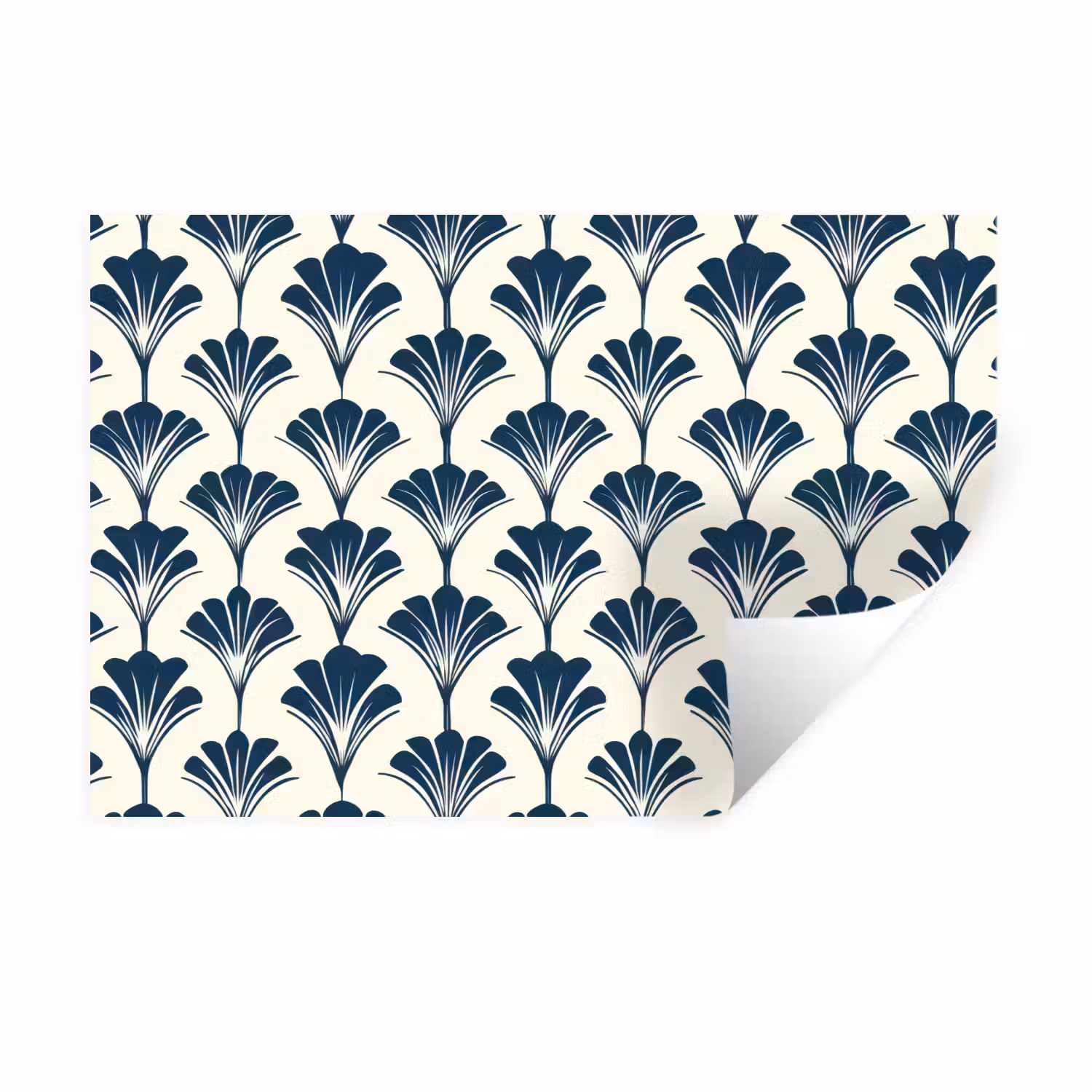 Klassiek - Motief - Blauw Muursticker klein 286 -3d