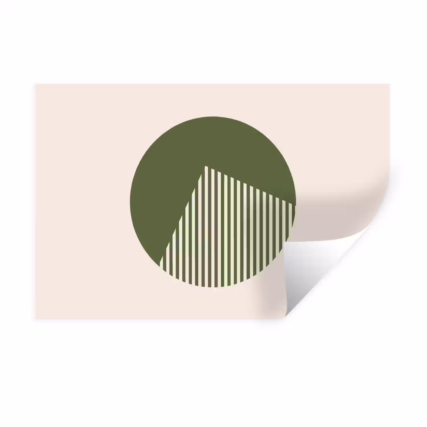 Cirkel - Strepen - Geometrisch - Abstract - Groen Muursticker klein -3d