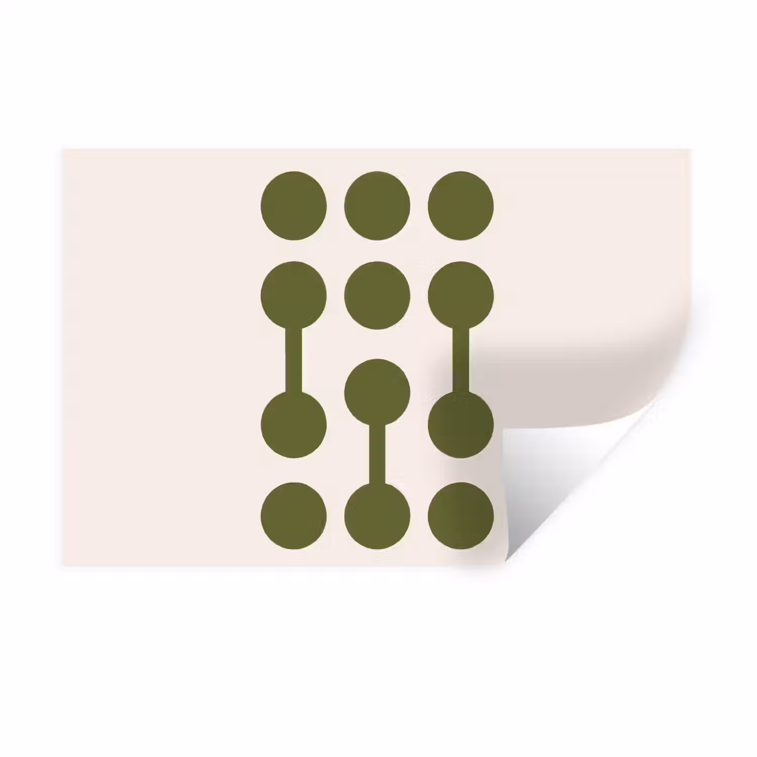 Cirkels - Geometrisch - Abstract - Modern - Groen Muursticker klein -3d