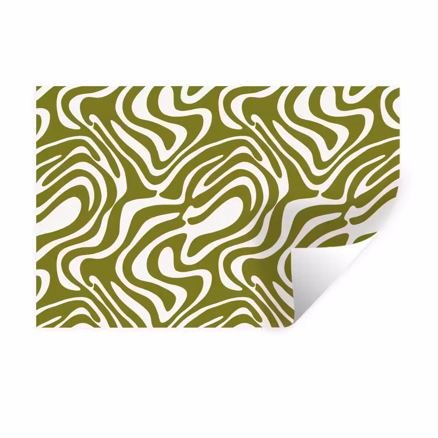 Lijnpatroon - Groen - Organisch Muursticker klein 286 -3d