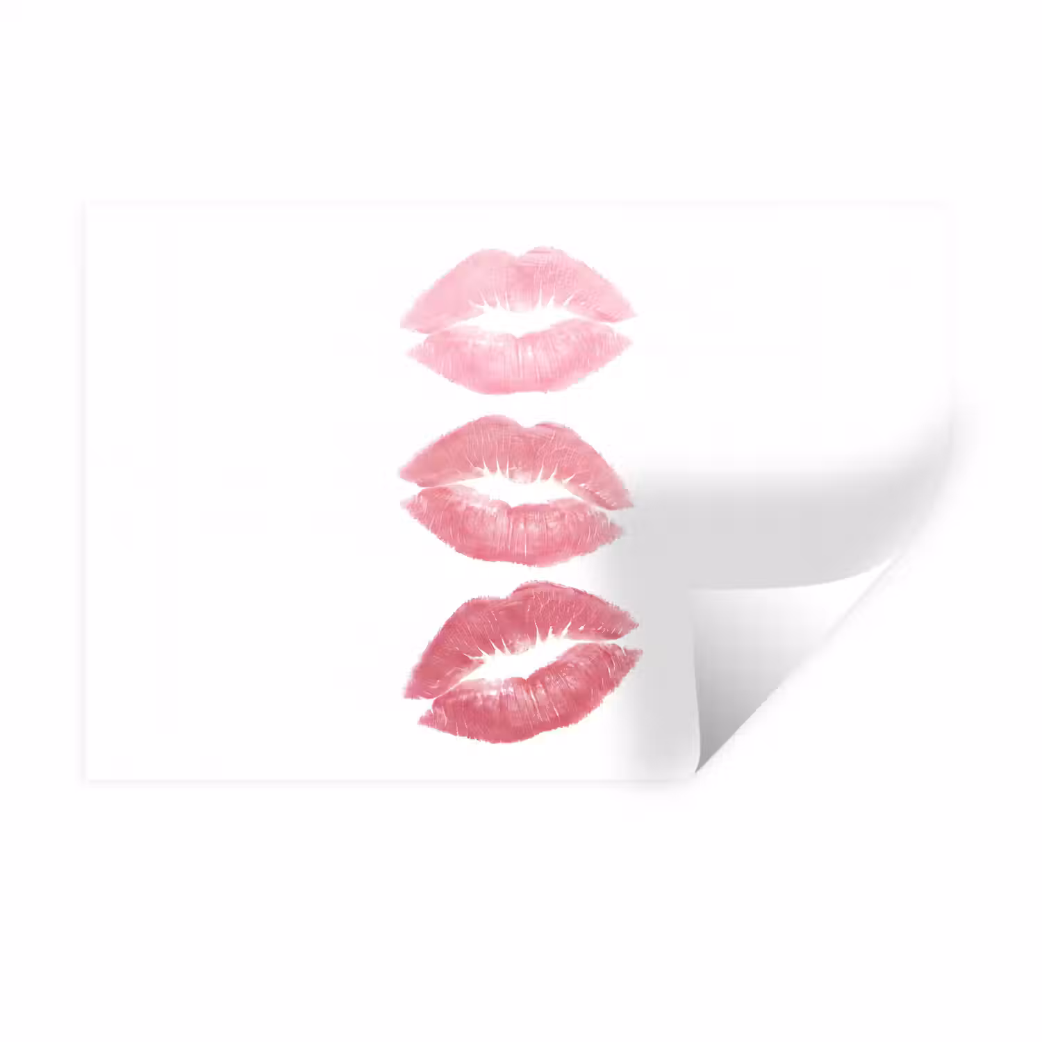 Lippen - Kusafdruk - Roze - Modern - Abstract Muursticker klein -3d