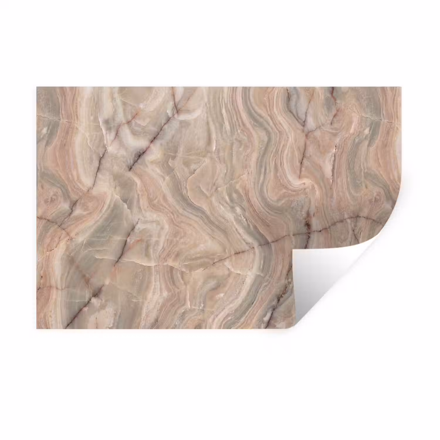 Marmer - Patroon - Abstract - Beige - Groen Muursticker klein -3d