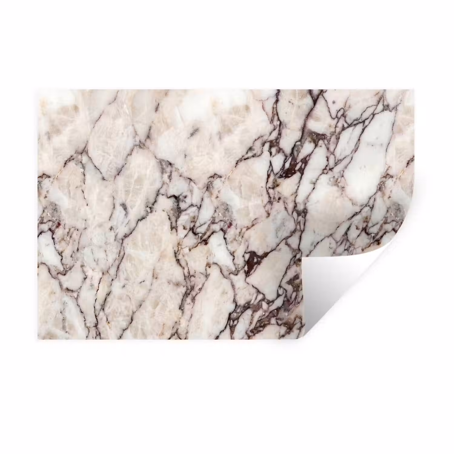 Marmer - Textuur - Abstract - Wit - Bruin Muursticker klein -3d