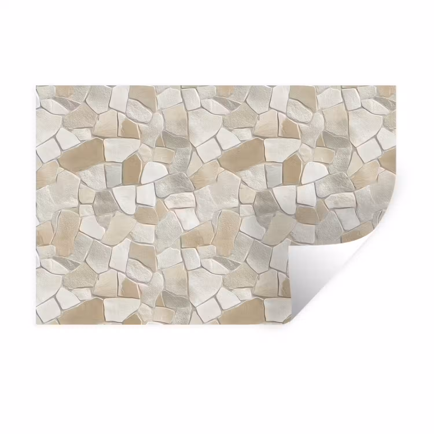 Mozaïek - Stenen - Beige Muursticker klein 286 -3d
