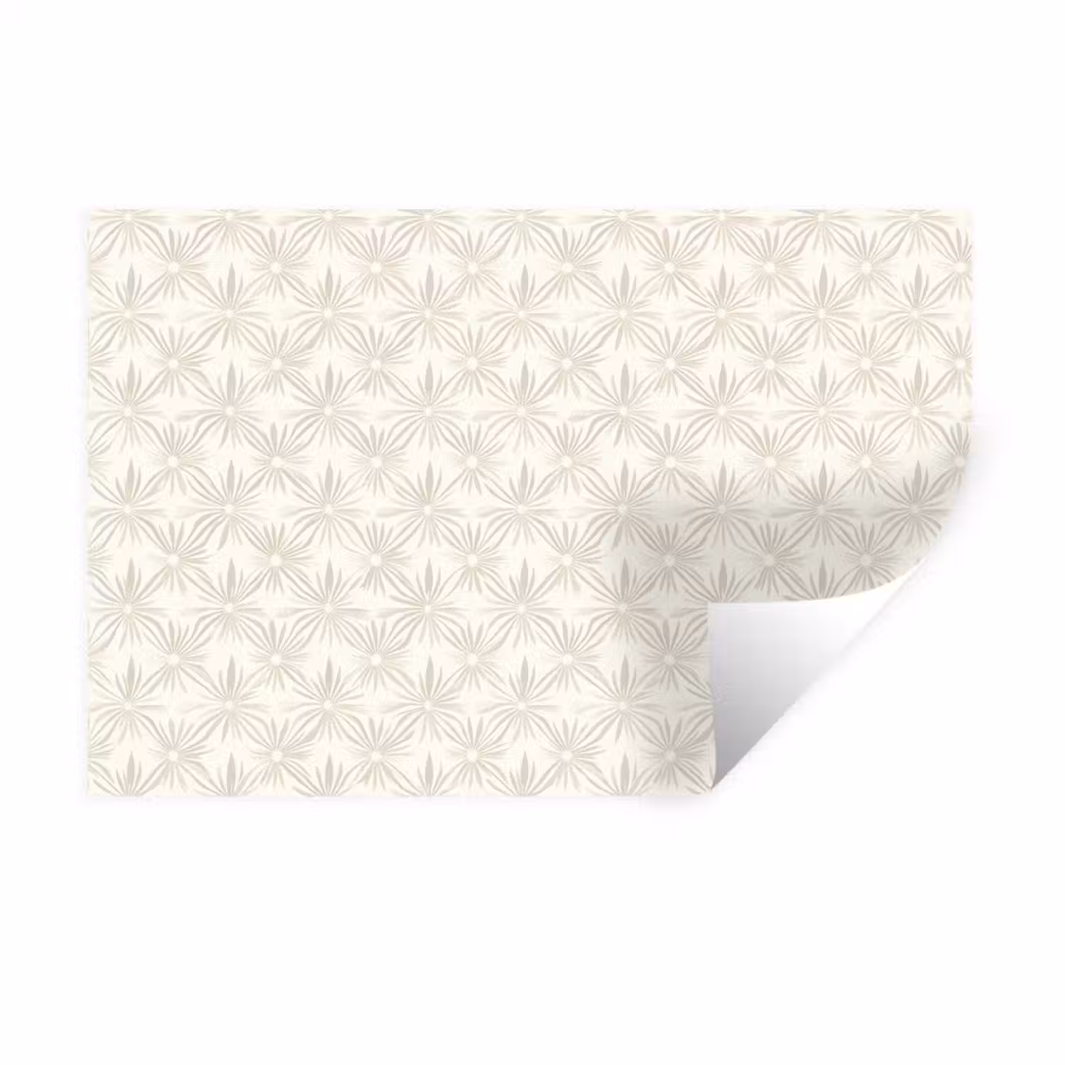 Patroon - Bloemen - Beige Muursticker klein 286 -3d