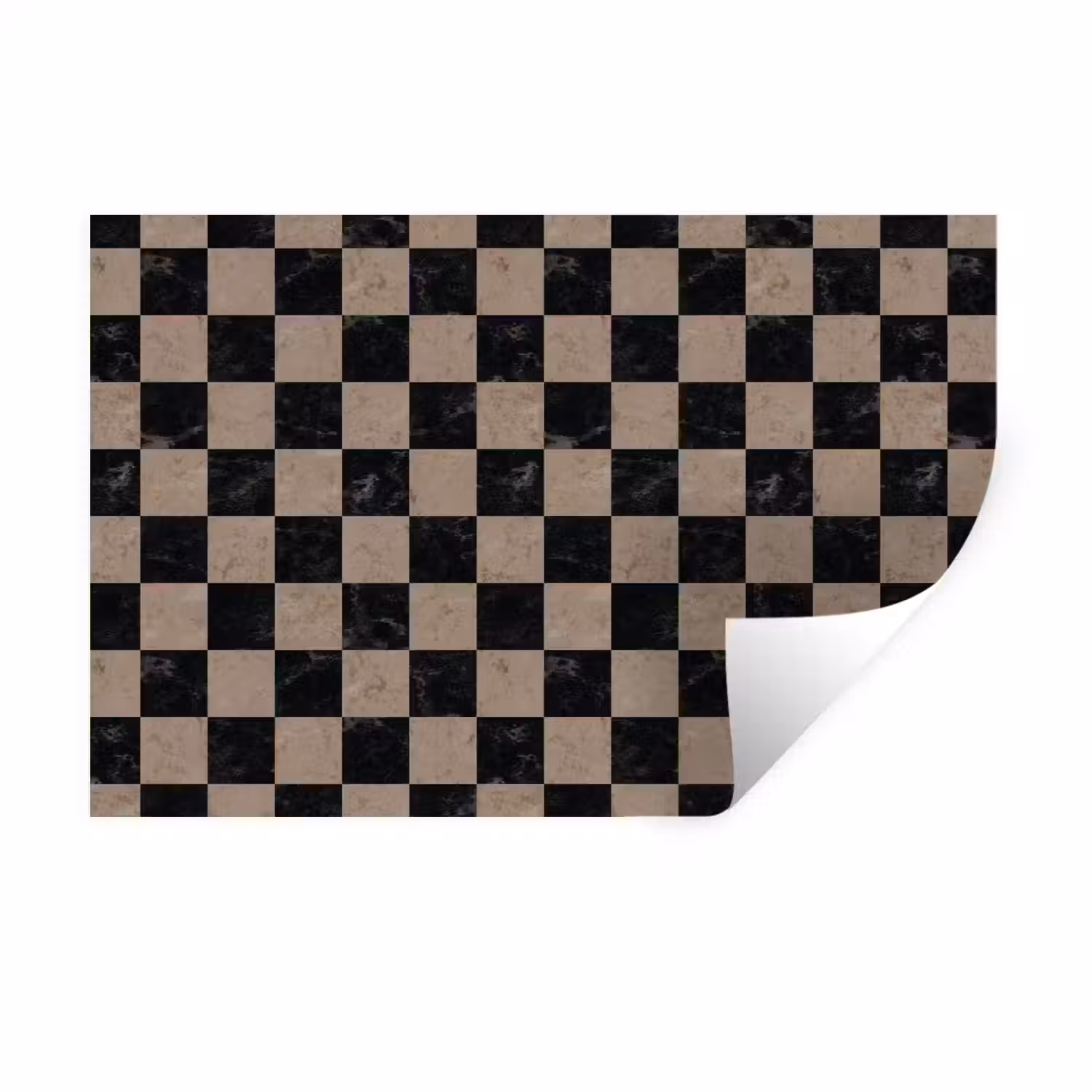 Patroon - Dambord - Marmer Muursticker klein 286 -3d