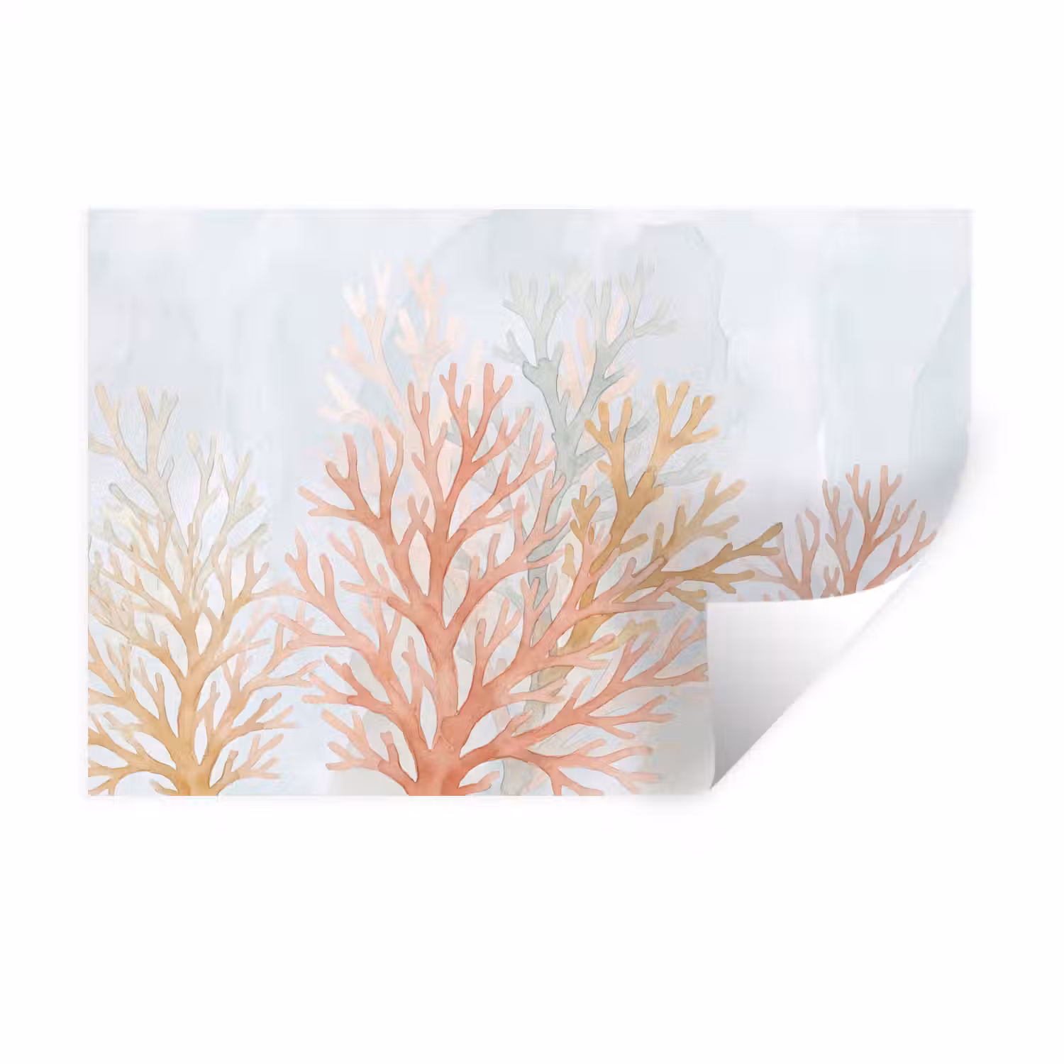 Natuur - Abstract - Aquarel - Organisch - Warm Muursticker klein -3d