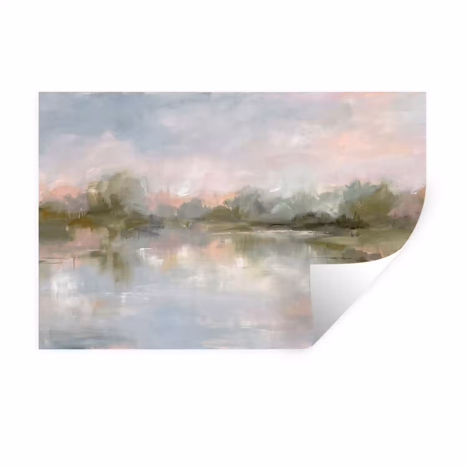 Natuur - Landschap - Abstract - Water - Groen Muursticker klein -3d