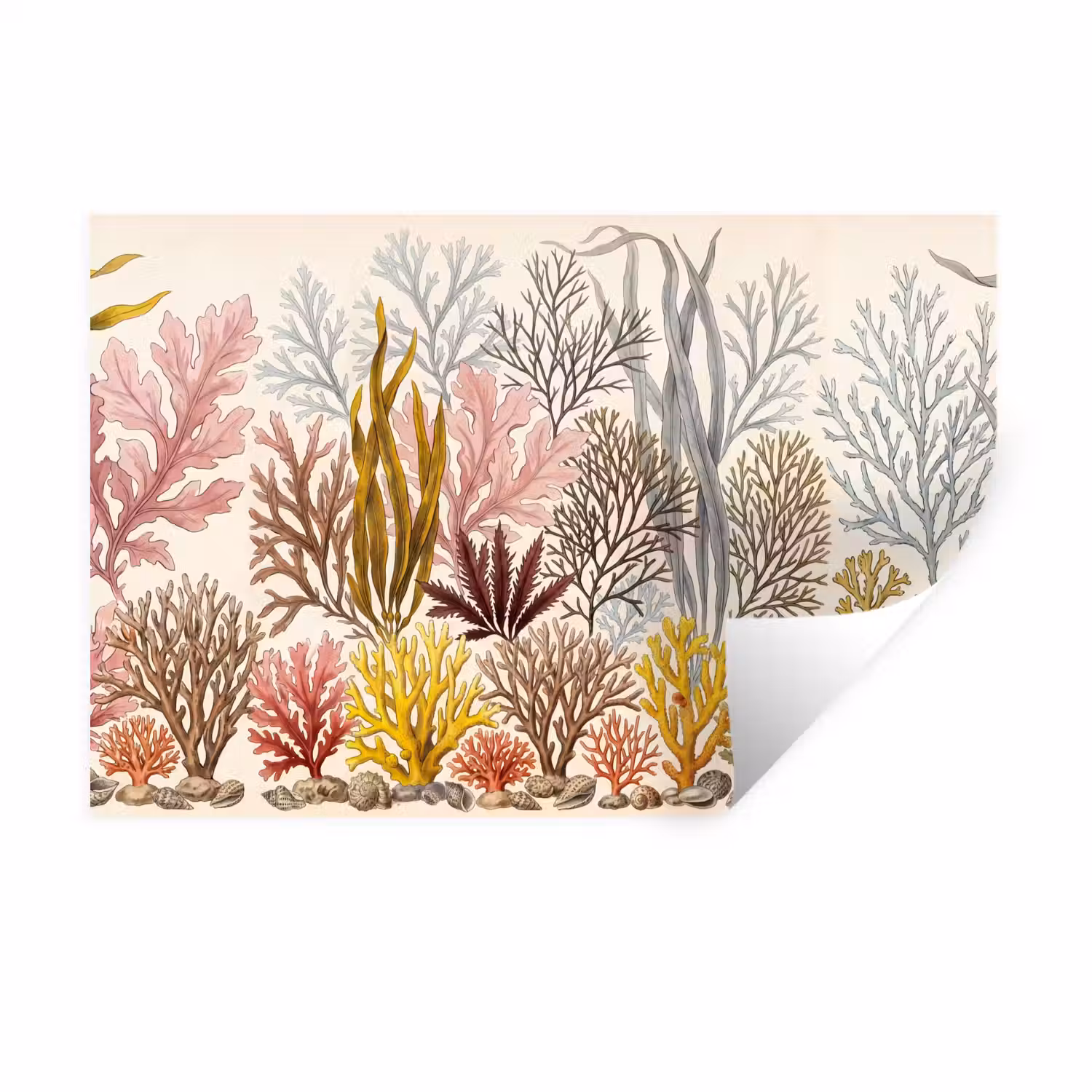 Natuur - Onderwater - Botanisch - Vintage - Kleurrijk Muursticker klein -3d