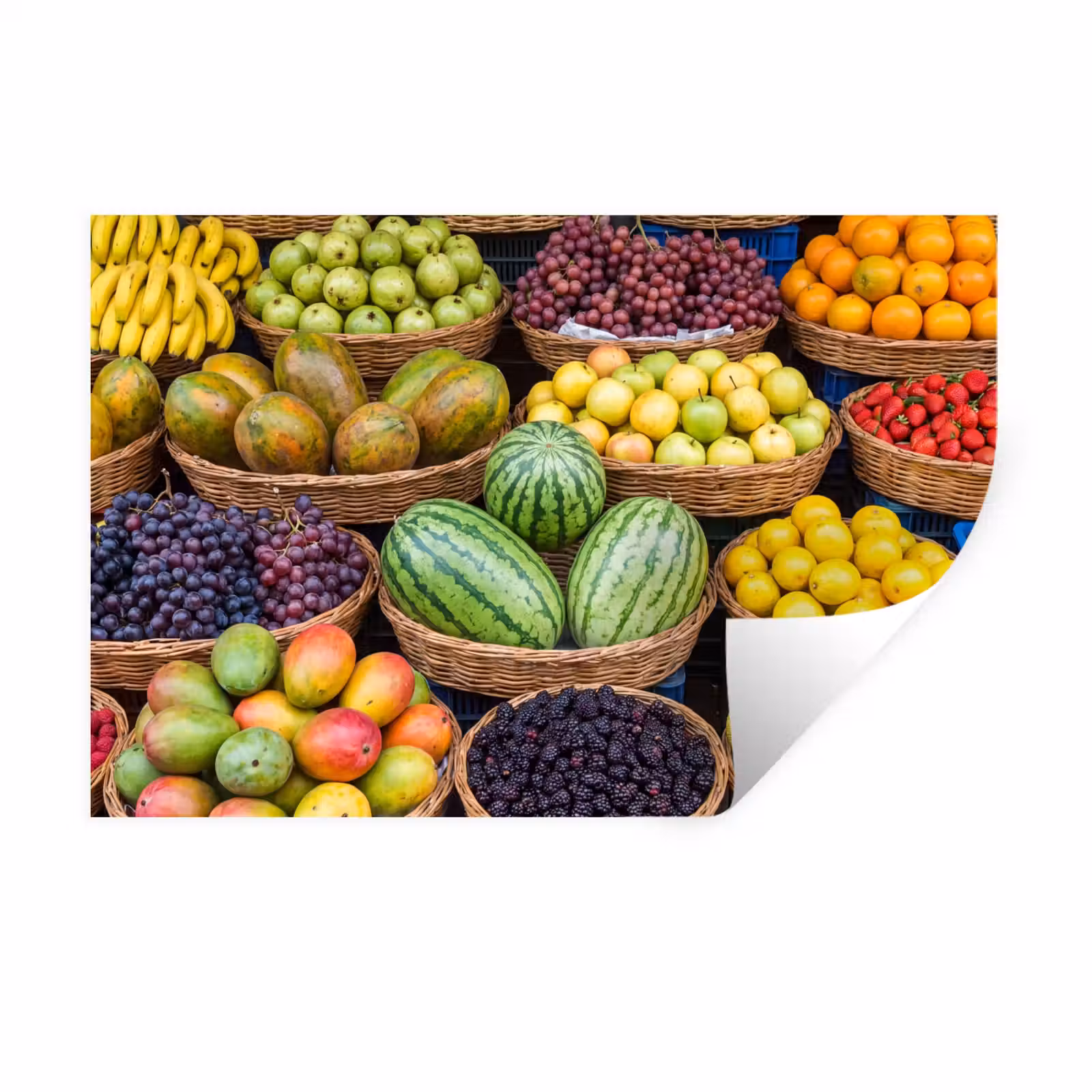 Wandtattoo – Obst – Markt – Bunt - Fruit - Markt - Kleurrijk Muursticker klein