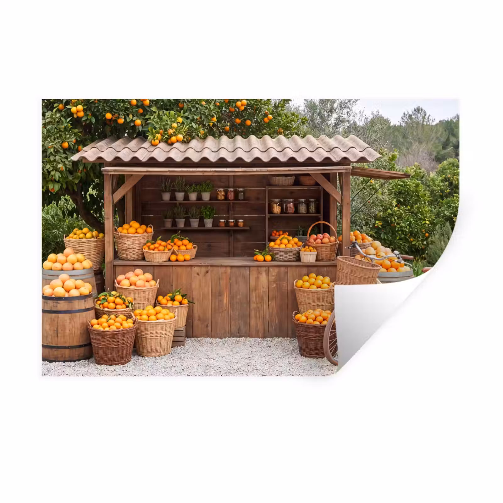 Wandtattoo – Obst – Markt – Ländlich - Fruit - Markt - Landelijk Muursticker klein