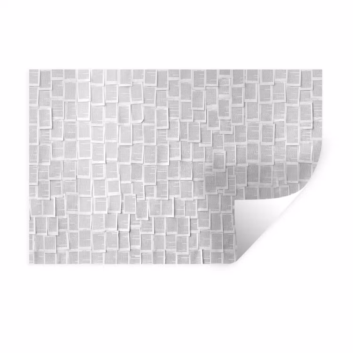 Papier - Overlappend - Textuur - Modern - Wit Muursticker klein -3d