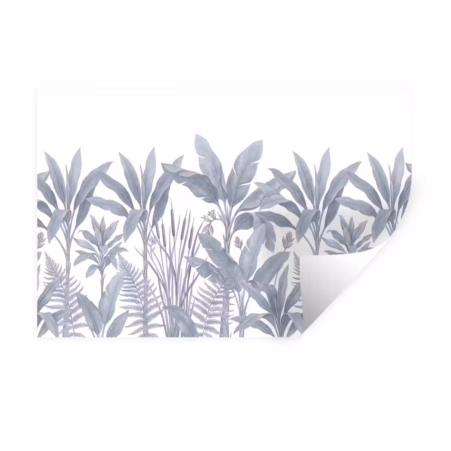 Planten - Bladeren - Natuur - Grijs Muursticker klein -3d