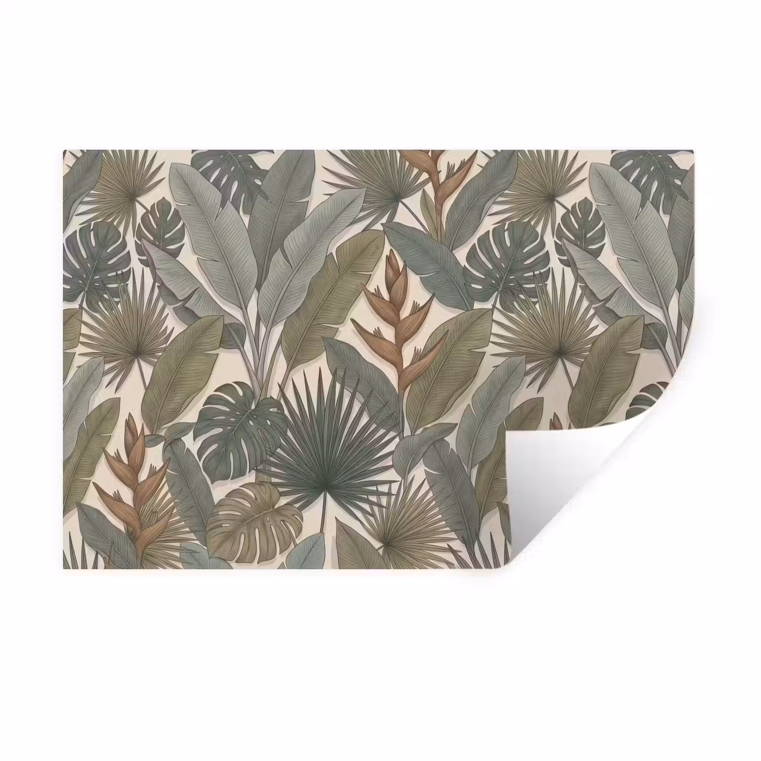 Planten - Tropisch - Natuur - Illustratie - Groen Muursticker klein -3d