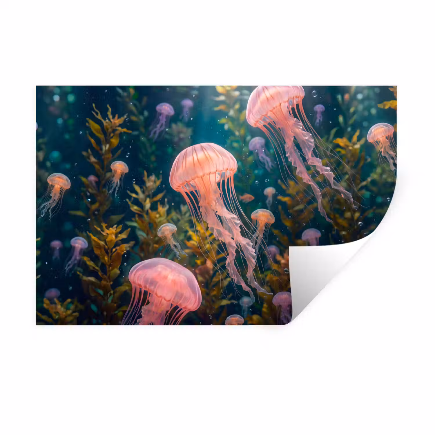 Kwal - Roze - Onderwater - Zeeleven - Dieren Muursticker klein -3d