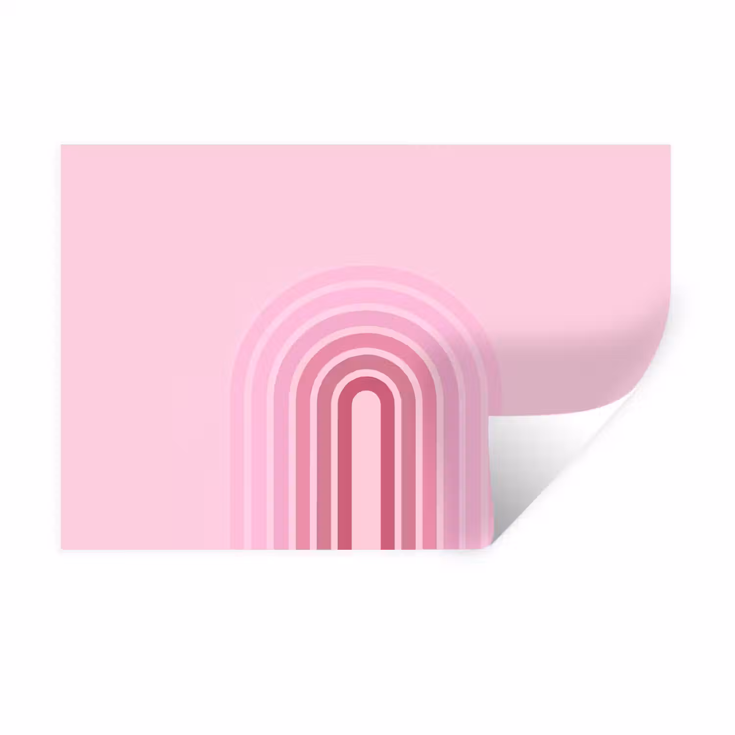 Regenboog - Roze - Abstract - Modern - Minimalistisch Muursticker klein -3d