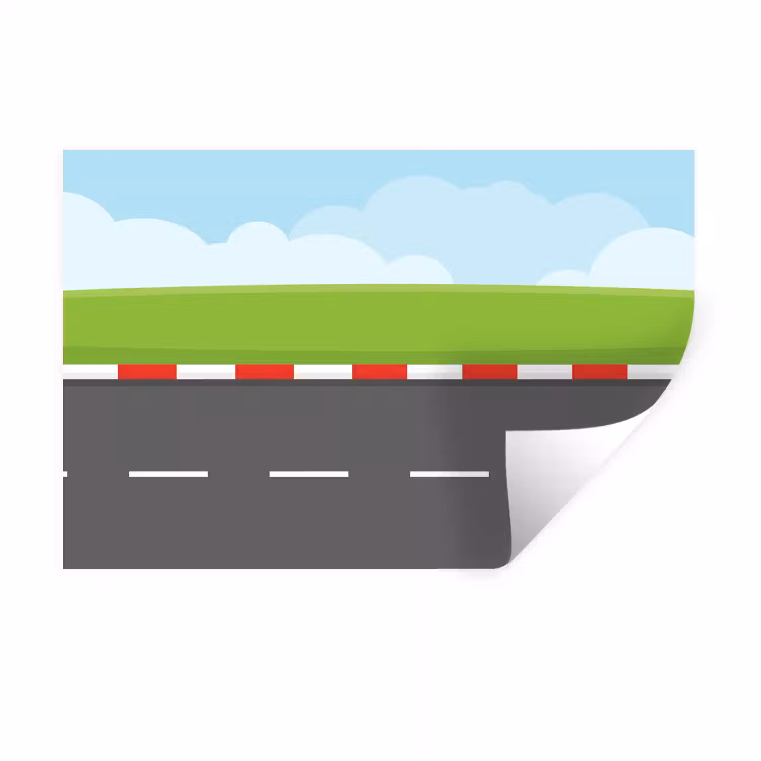 Racebaan - Illustratie - Sport - Kleurrijk Muursticker klein -3d