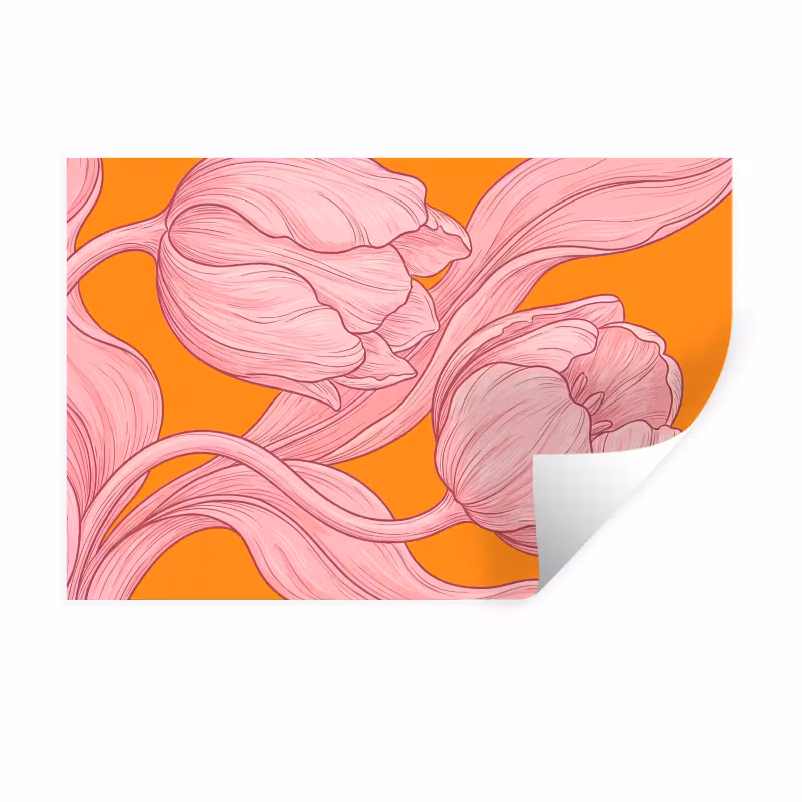 Wandtattoo – Rosa Blumen – Modern - Roze bloemen - Modern Muursticker klein