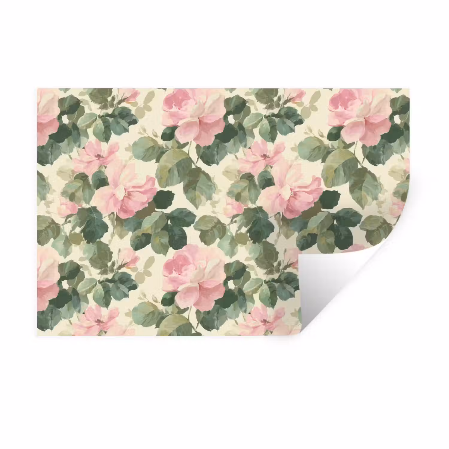 Rozen - Botanisch - Roze Muursticker klein 286 -3d