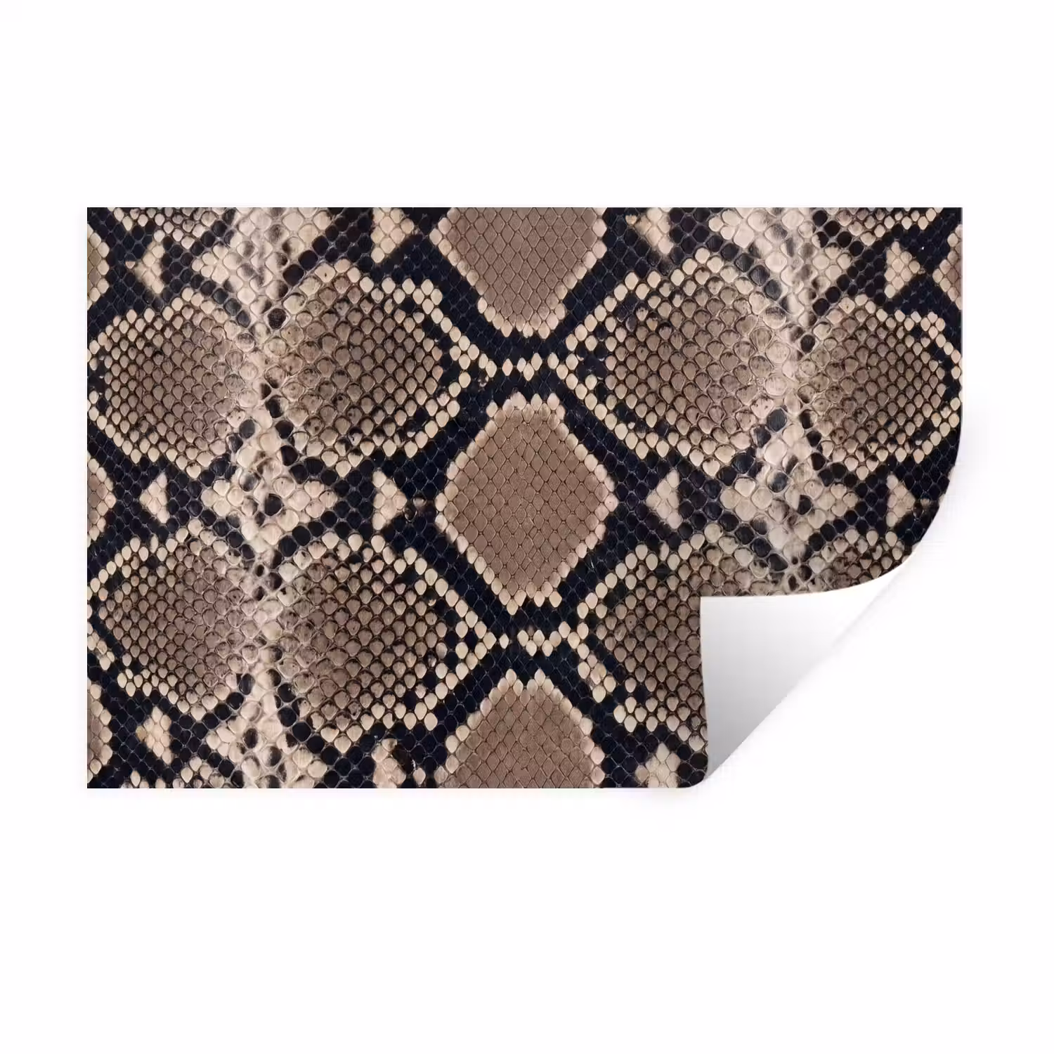 Slangenprint - Python - Bruin Muursticker klein -3d