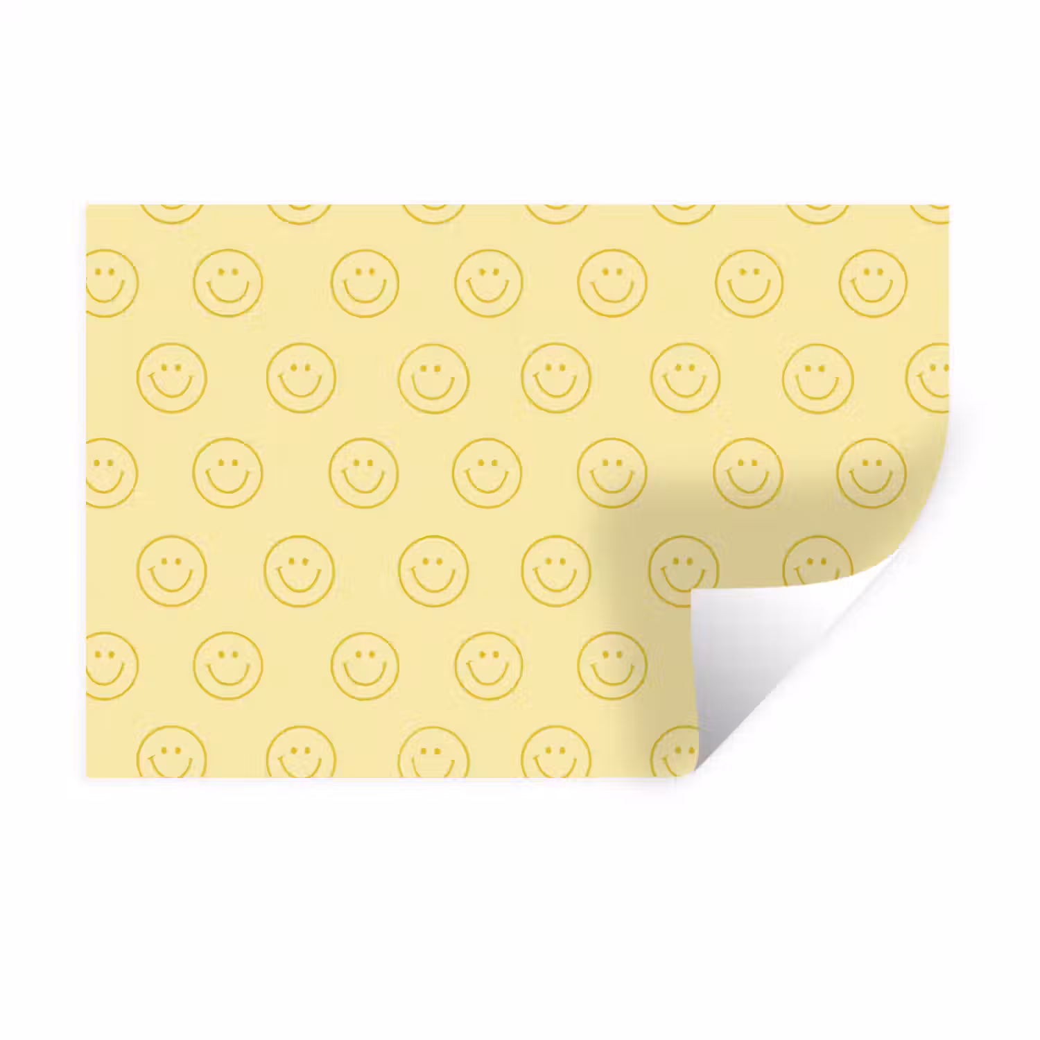 Smileys - Patroon - Retro - Zachtgeel Muursticker klein 286 -3d
