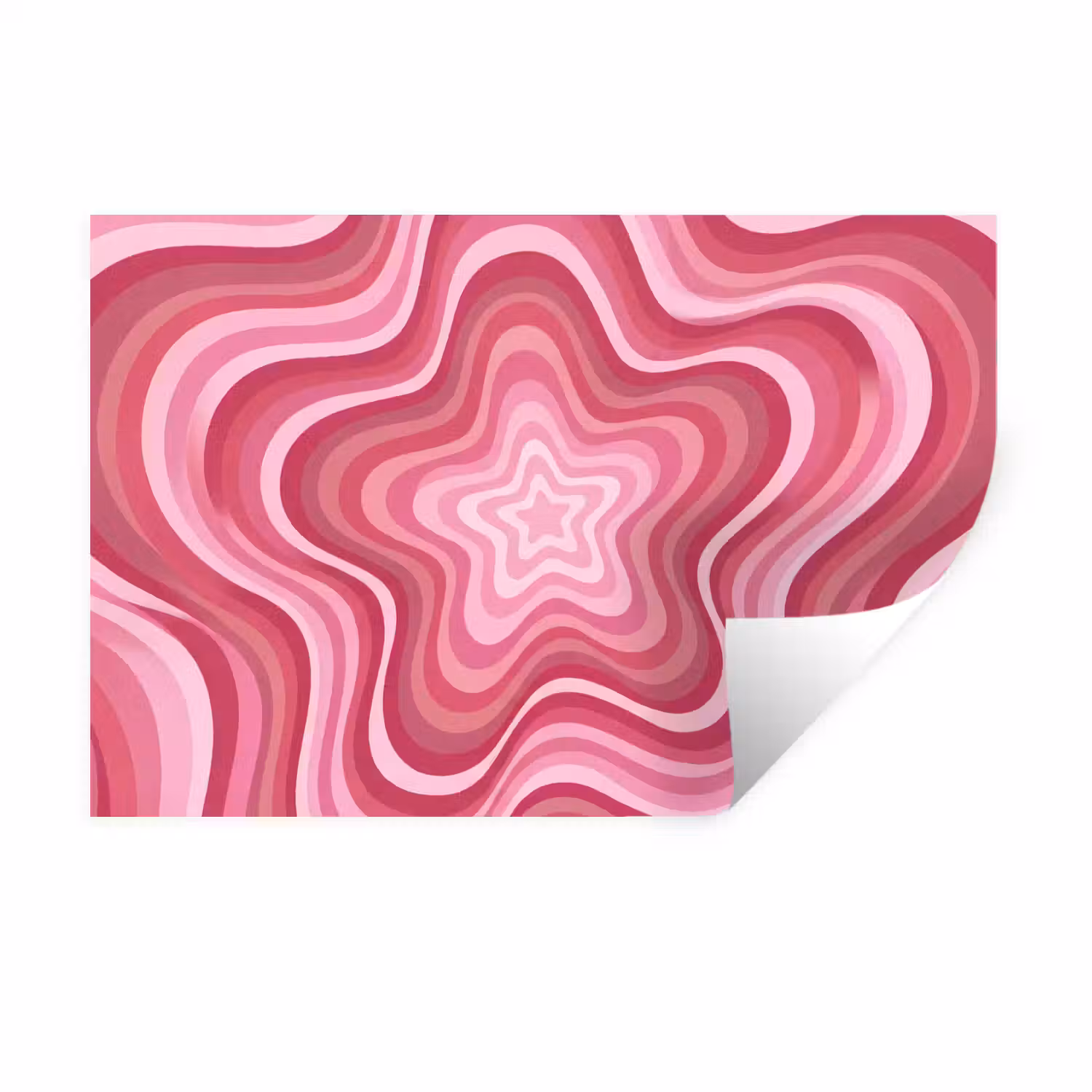 Ster - Golvend - Abstract - Roze Muursticker klein -3d