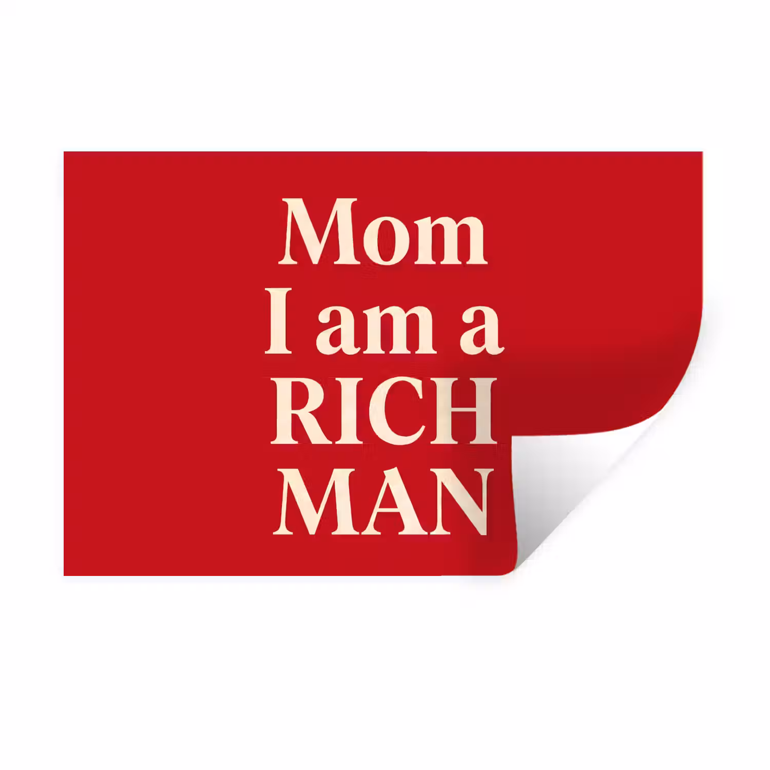 Tekst - Rijkdom - Motivatie - Rood - Modern Muursticker klein -3d