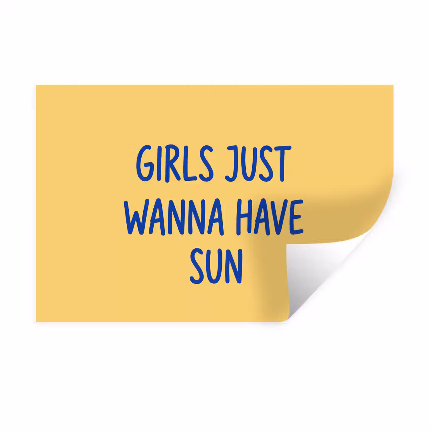 Tekst - Zon - Zomer - Modern - Geel Muursticker klein -3d