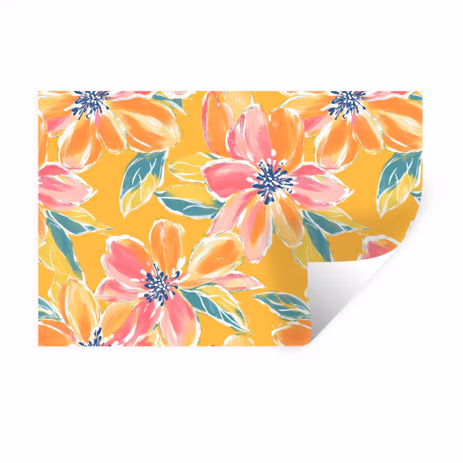 Textuur - Bloemen - Kleurrijk Muursticker klein 286 -3d
