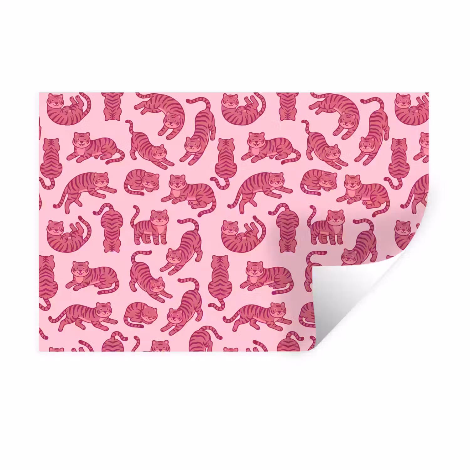 Dieren - Patroon - Roze - Speels - Cartoon Muursticker klein -3d
