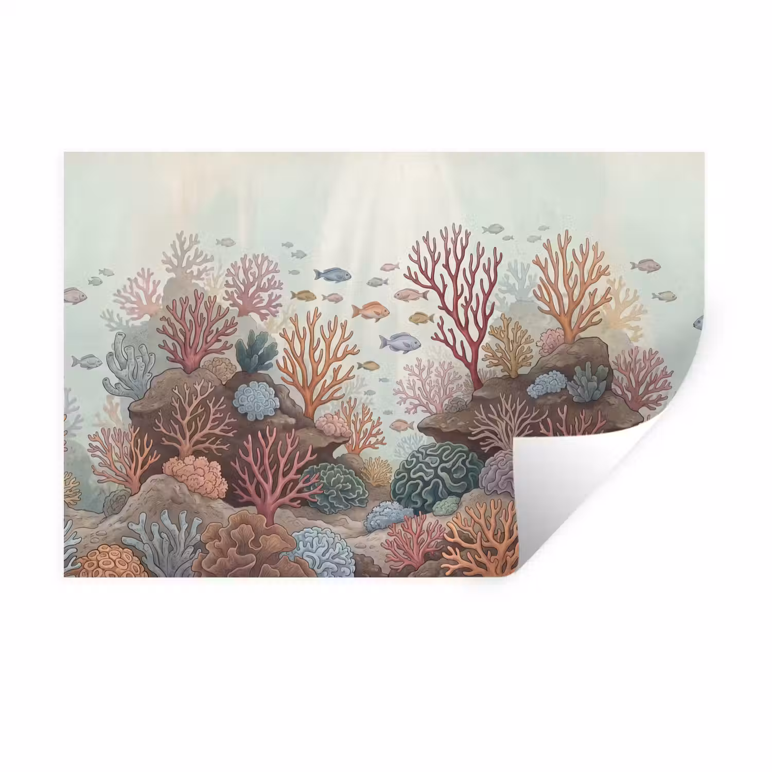 Onderwater - Koraal - Vis - Natuur Muursticker klein -3d