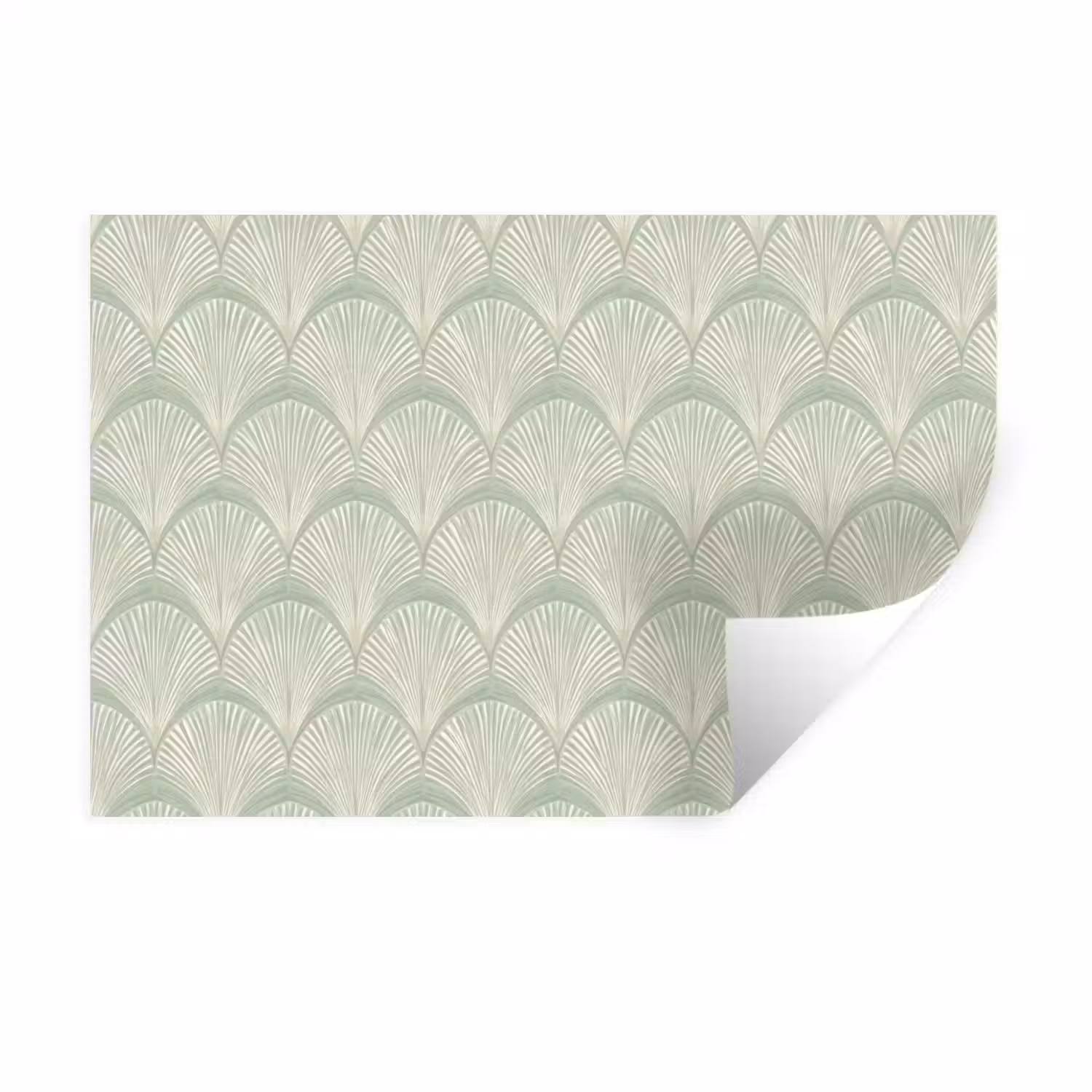 Waaiers - Patroon - Groen Muursticker klein 286 -3d