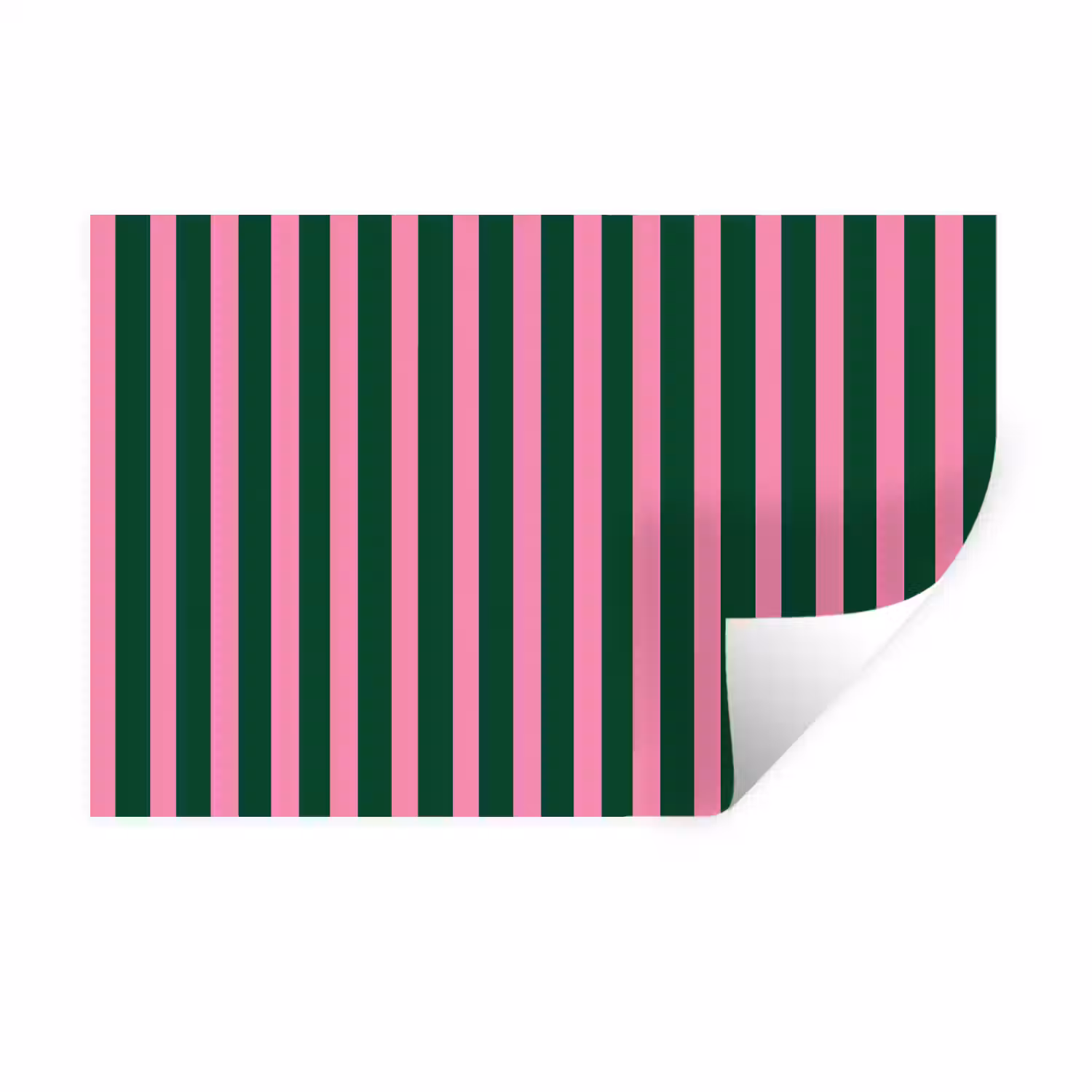 Verticale strepen - Groen - Roze Muursticker klein 286 -3d