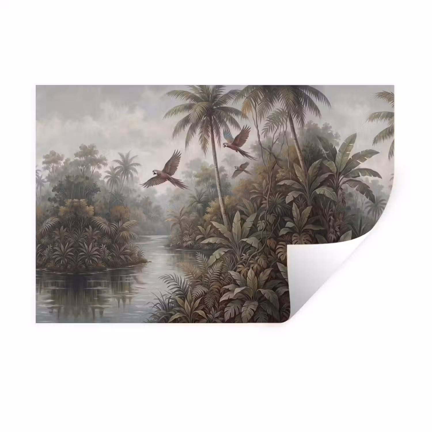 Vogel - Vliegend - Tropisch - Landschap - Klassiek Muursticker klein -3d