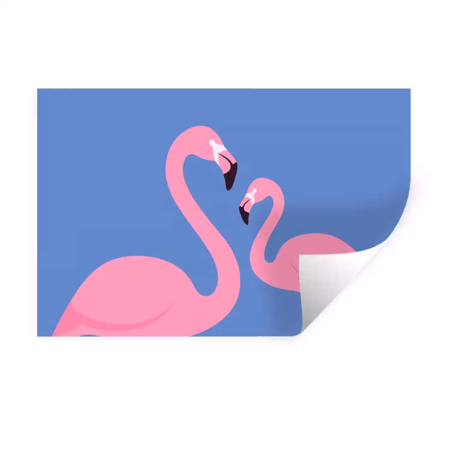 Vogel - Paar - Dieren - Modern - Roze Muursticker klein -3d