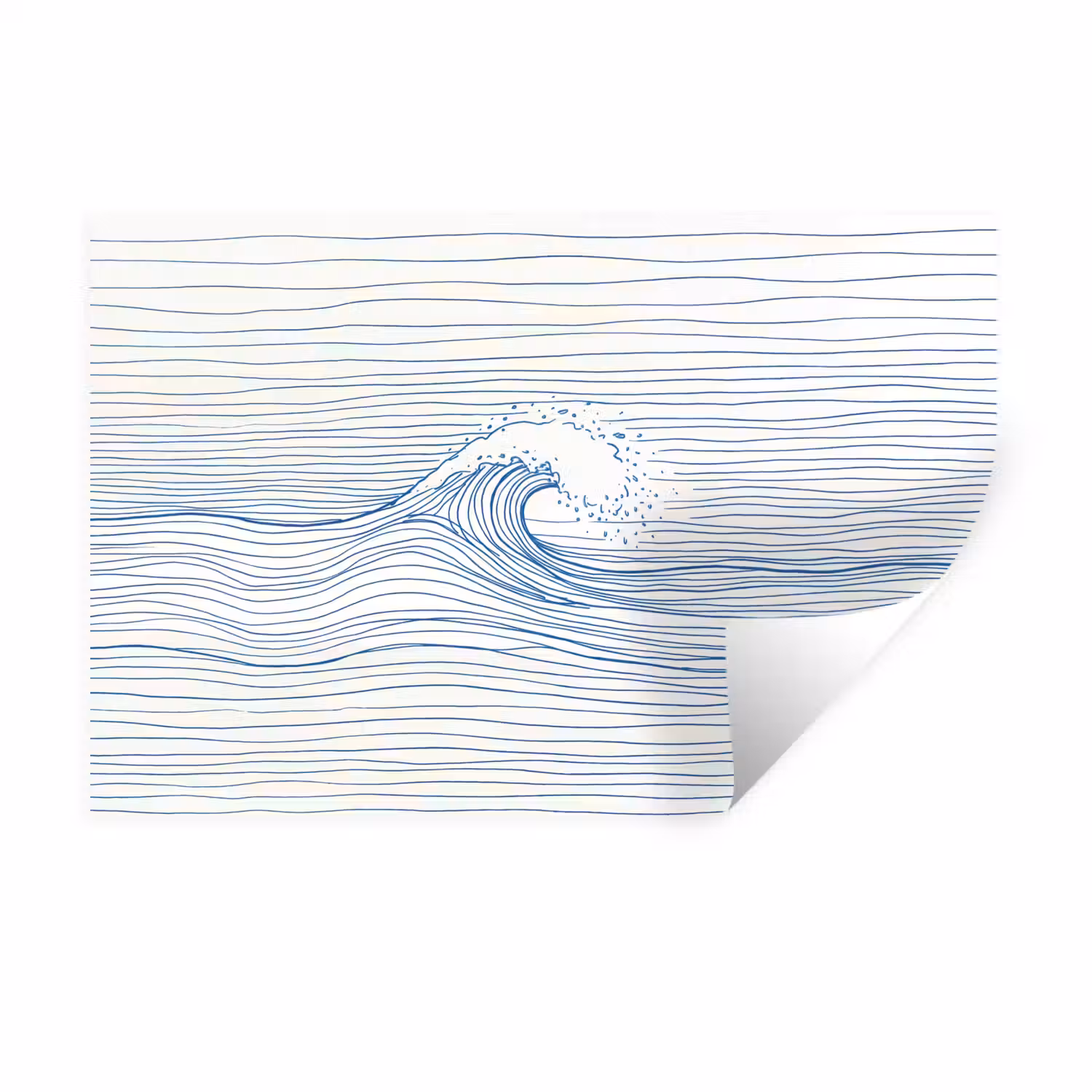 Golf - Brekende - Natuur - Minimalistisch - Blauw Muursticker klein -3d
