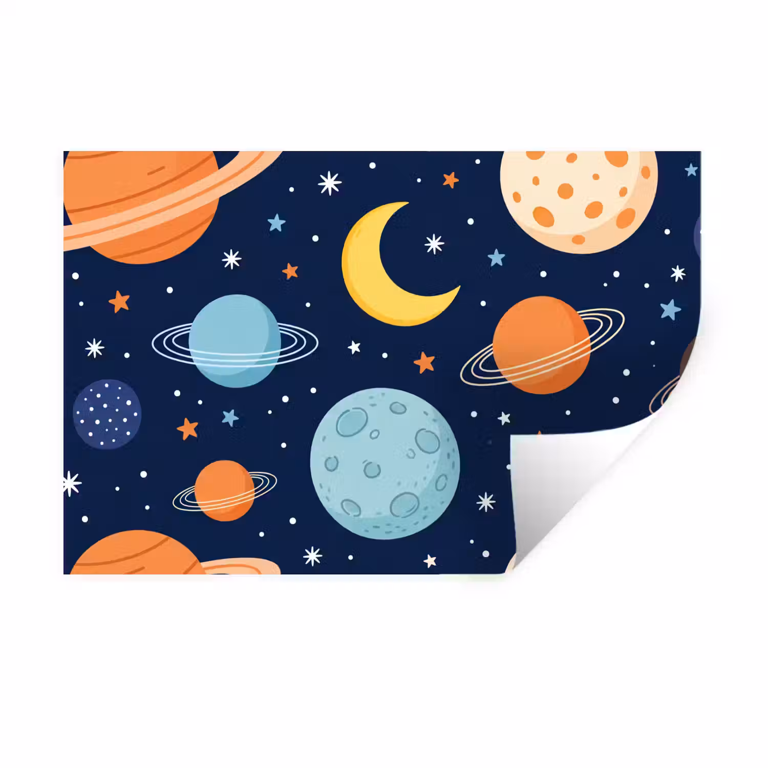 Ruimte - Planeten - Kleurrijk Muursticker klein -3d