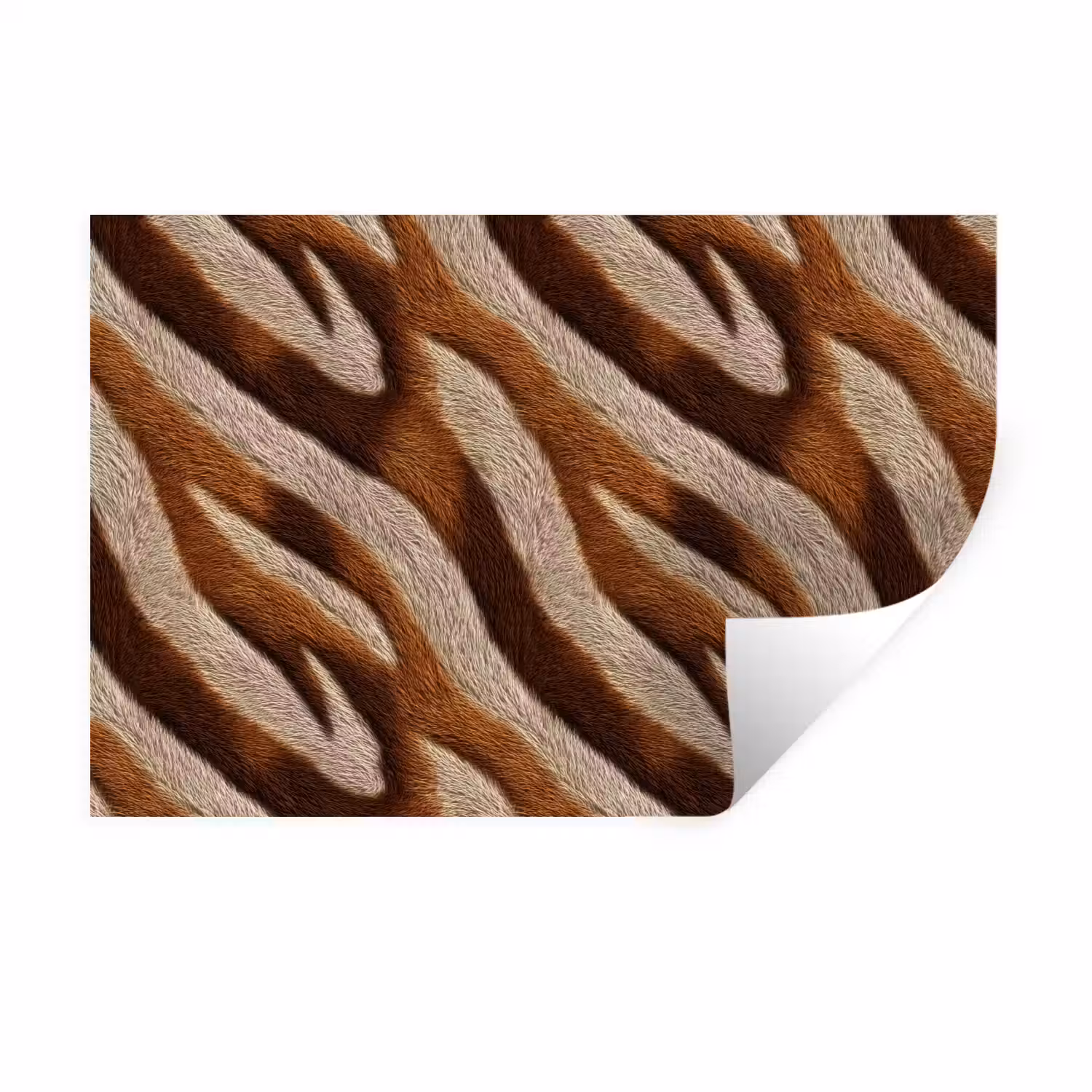 Zebra - Bruin - Patroon Muursticker klein 286 -3d