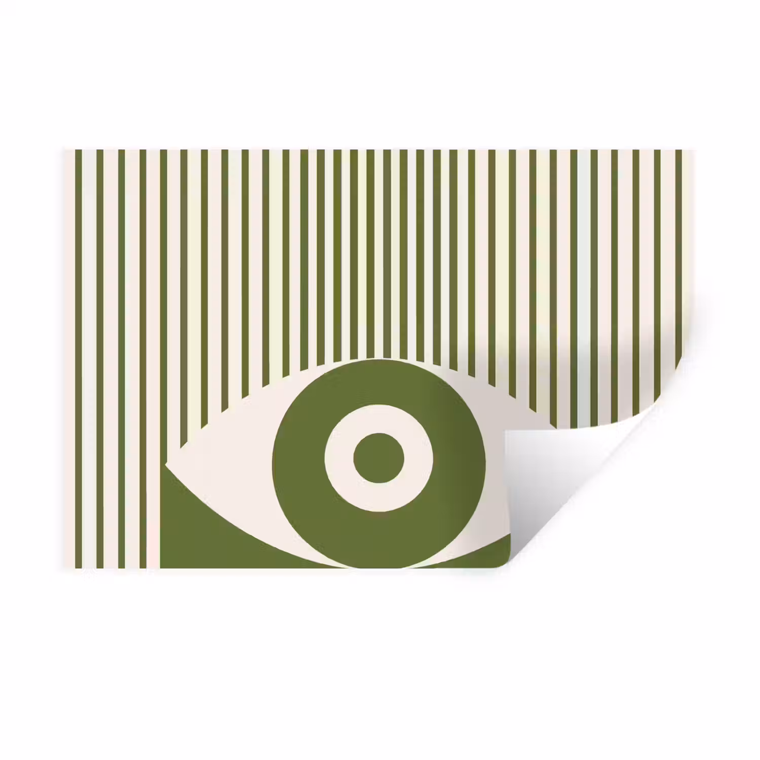 Abstract - Oog - Strepen - Modern - Groen Muursticker klein -3d