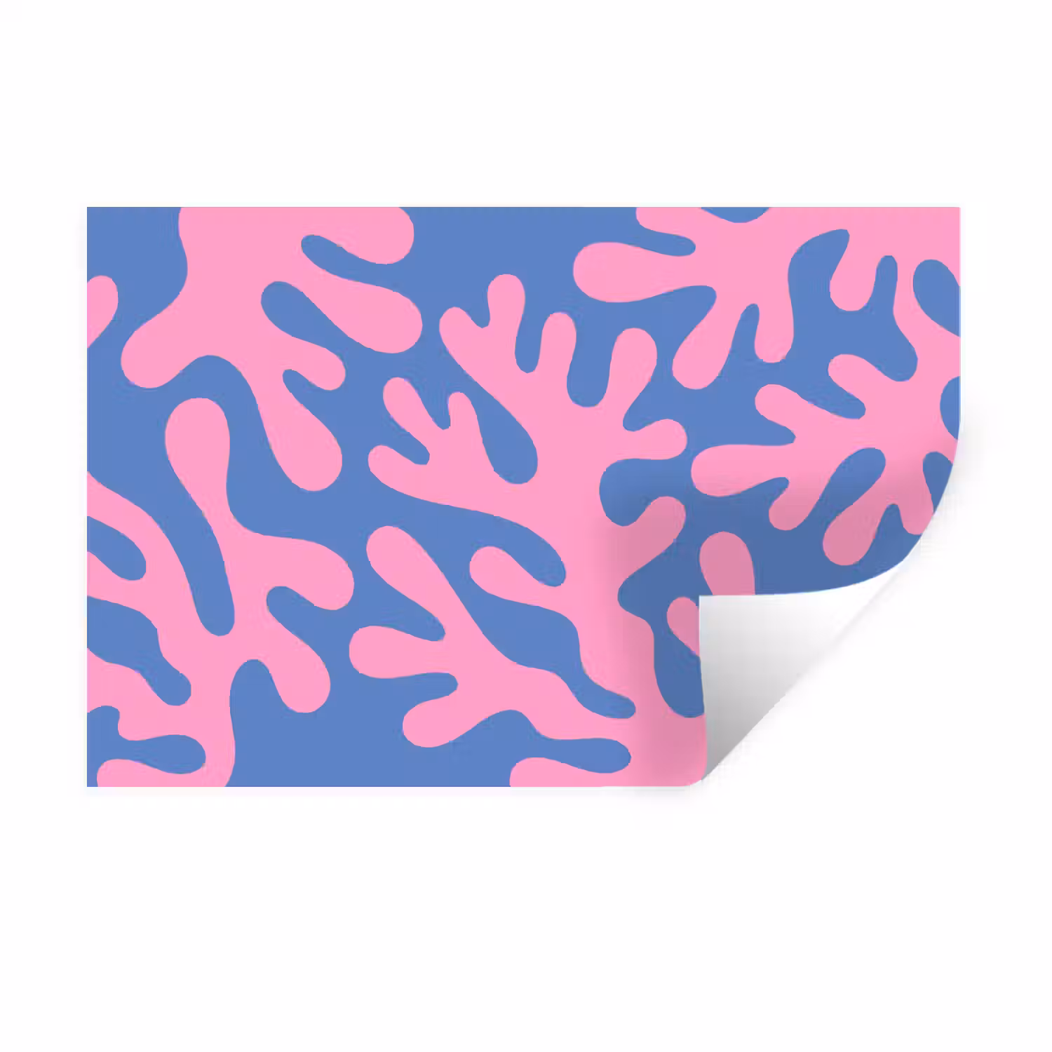 Abstract - Vormen - Roze - Blauw Muursticker klein -3d