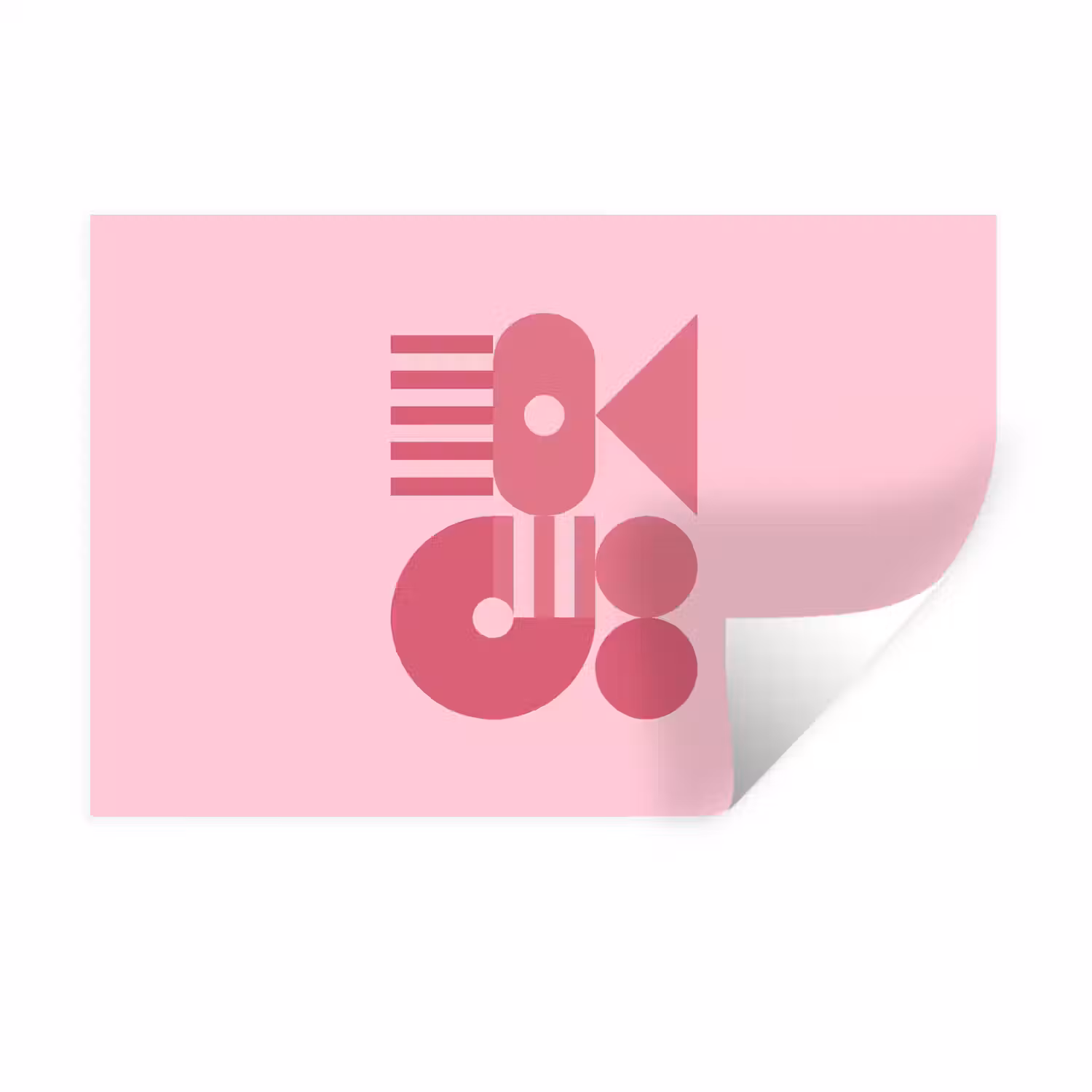 Abstract - Geometrisch - Vormen - Roze Muursticker klein -3d