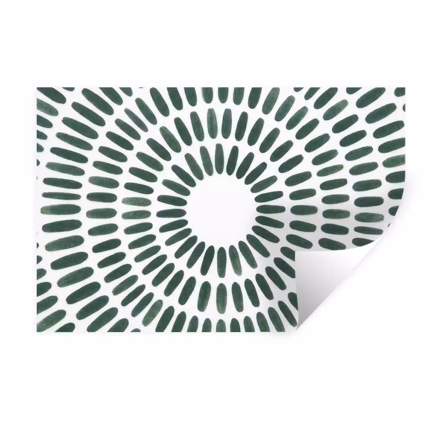 Abstract - Cirkel - Patroon - Modern - Groen Muursticker klein -3d