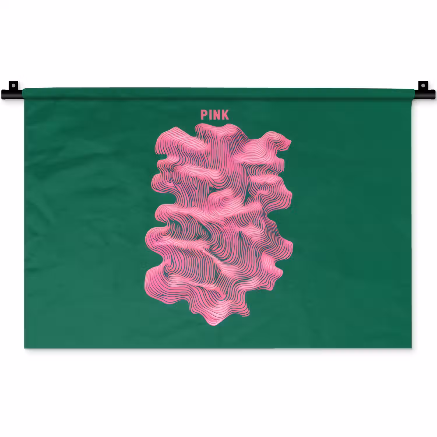 Abstract - Pink - Lijnen - Groen Wandkleed katoen klein -zz3d