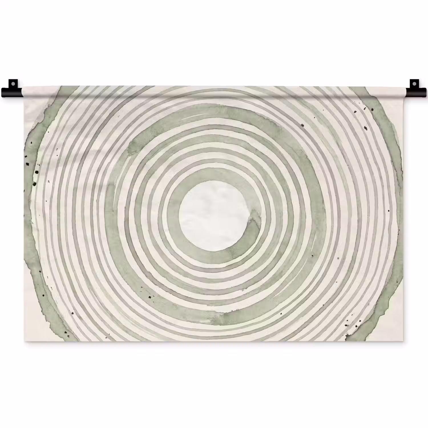Abstractie - Cirkels - Waterverf - Groen - Modern Wandkleed katoen klein -zz3d